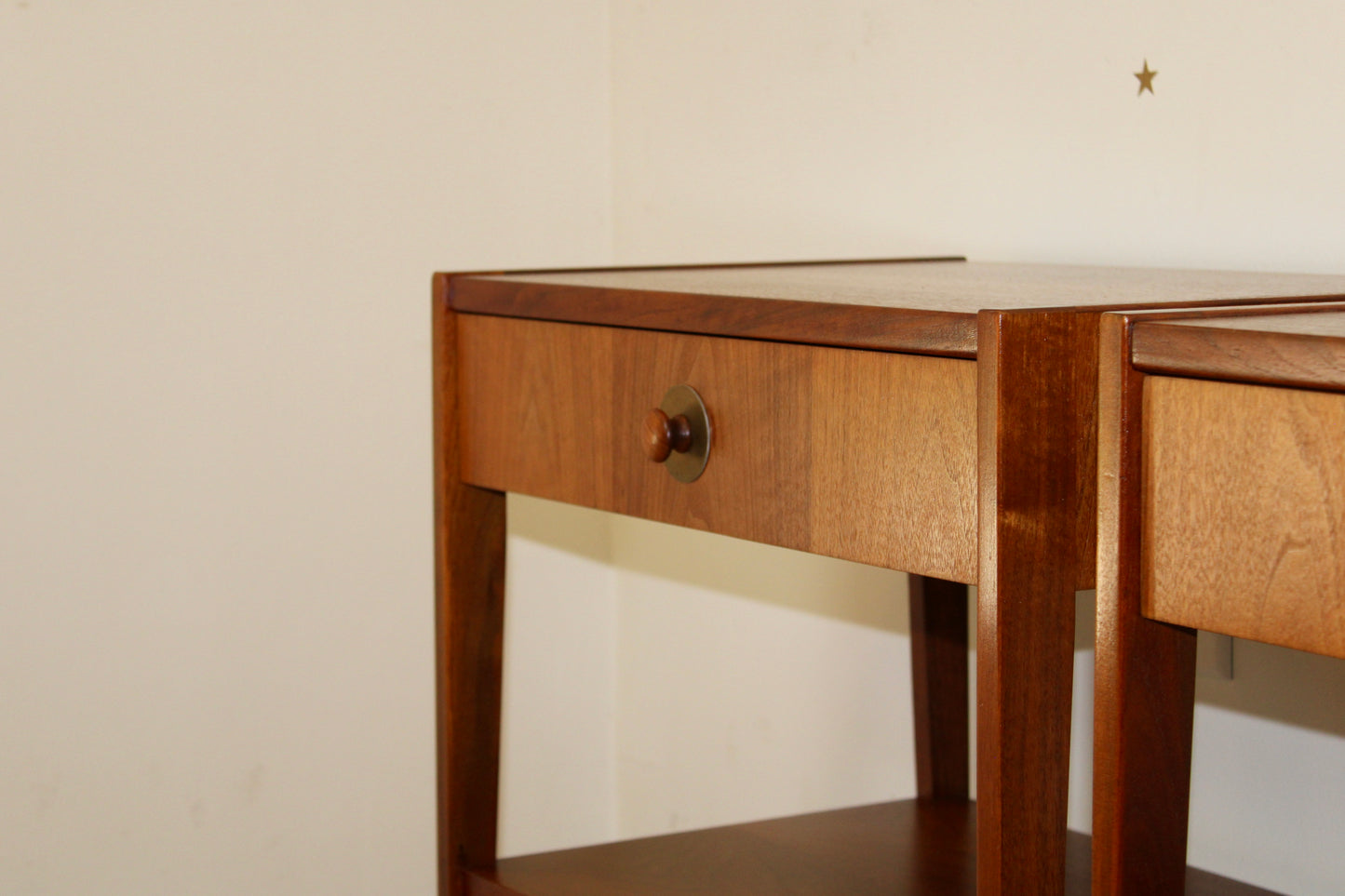 Pair of American Modernist Walnut Nightstands