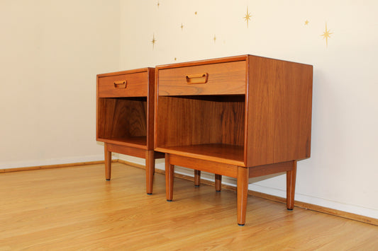 Pair of Danish Modern Teak Westnofa Nightstands