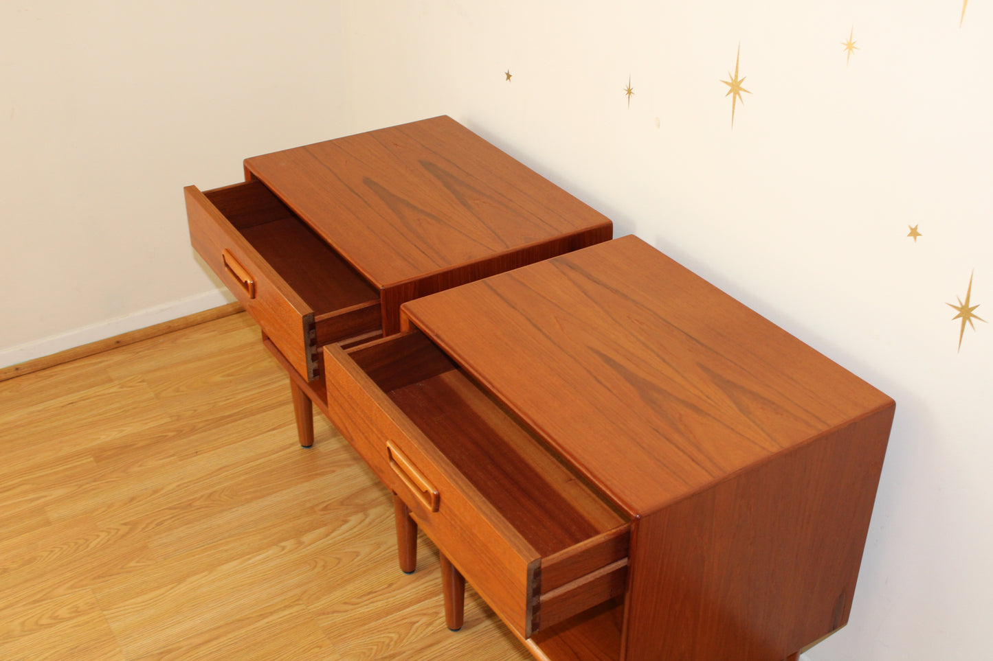 Pair of Danish Modern Teak Westnofa Nightstands