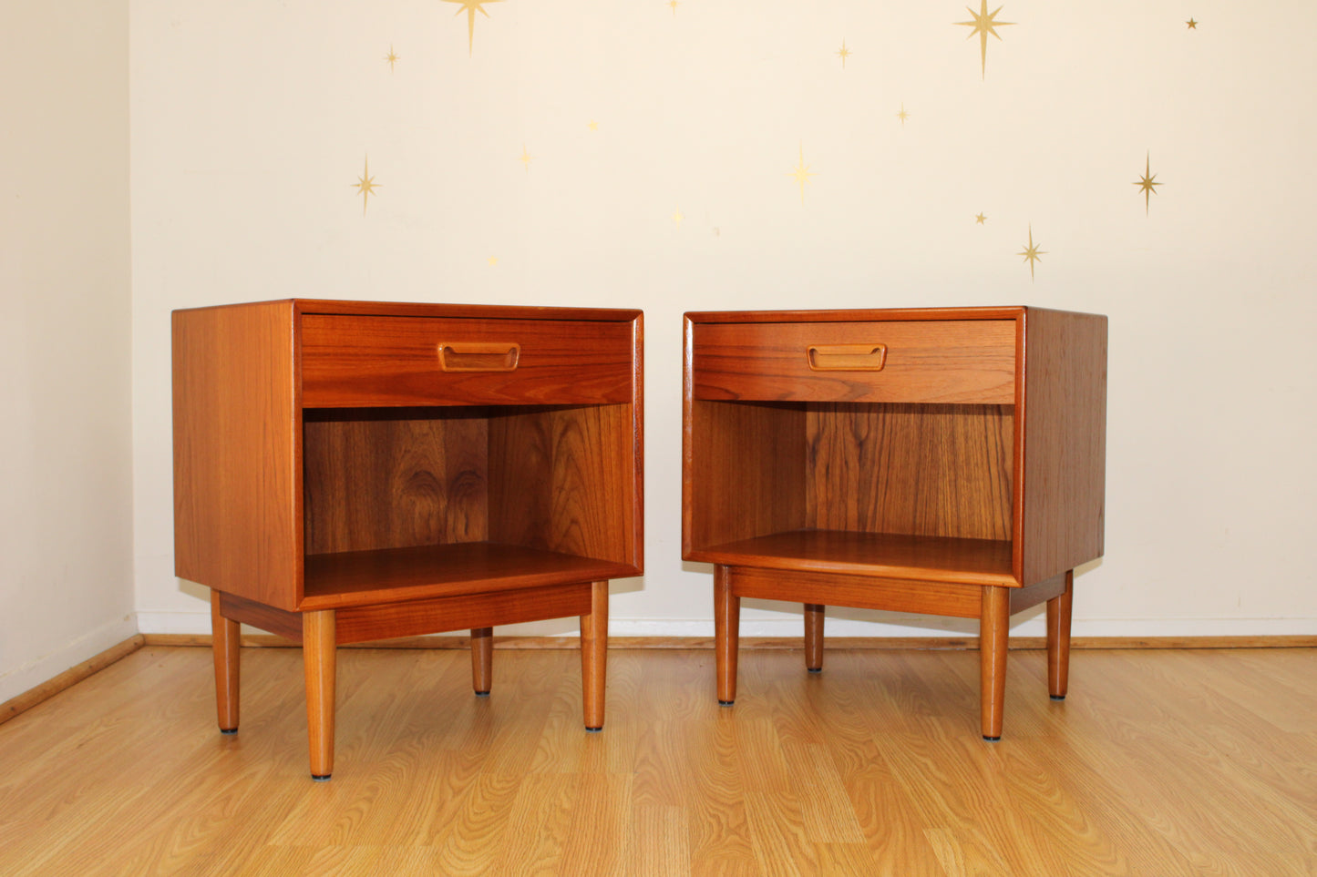 Pair of Danish Modern Teak Westnofa Nightstands