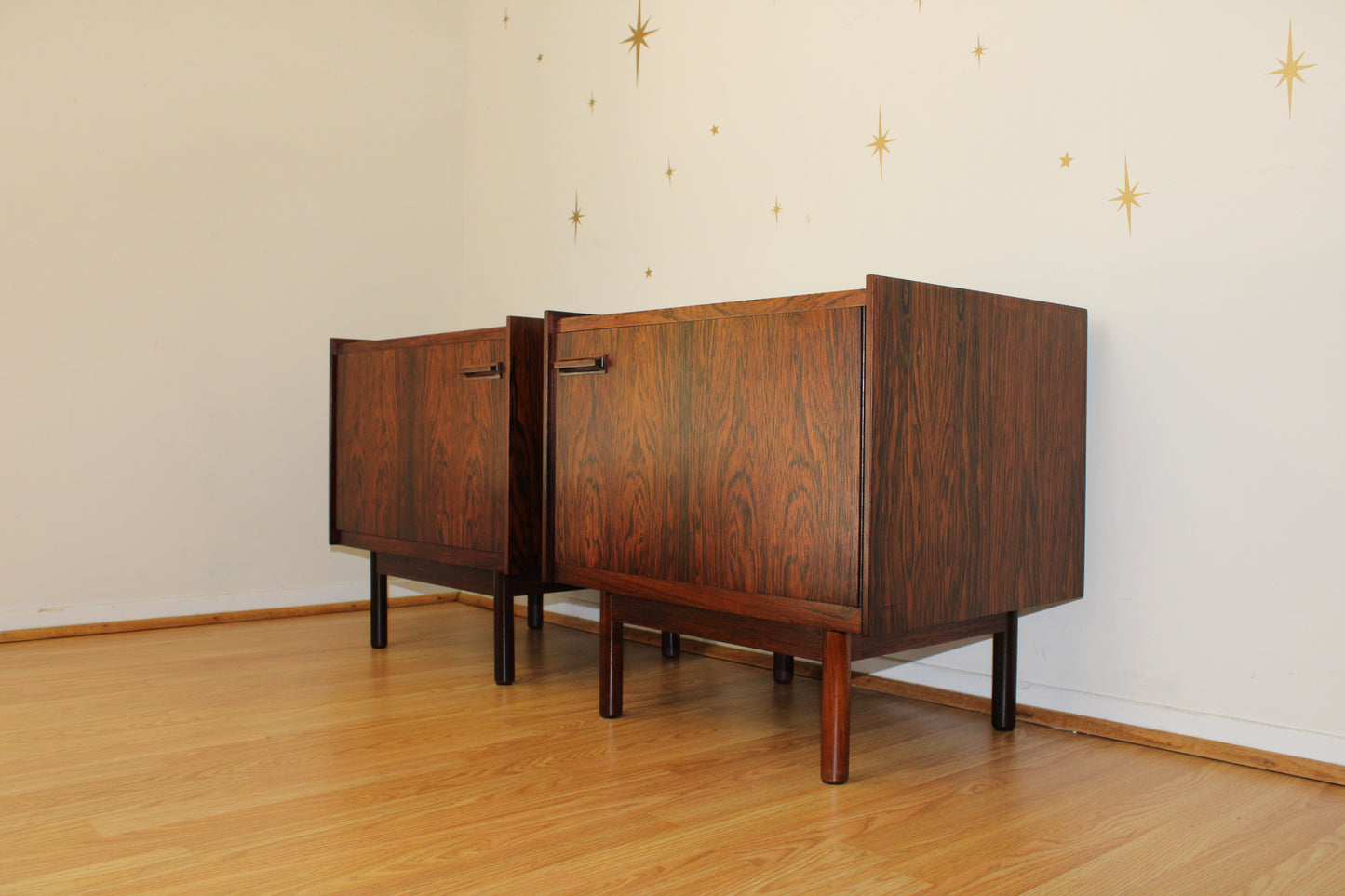 Pair-Danish Modern Luxurious Rosewood Nightstands