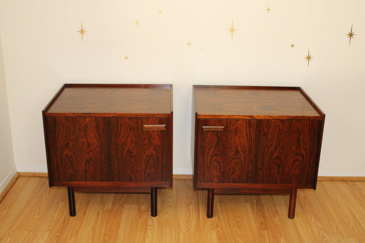 Pair-Danish Modern Luxurious Rosewood Nightstands