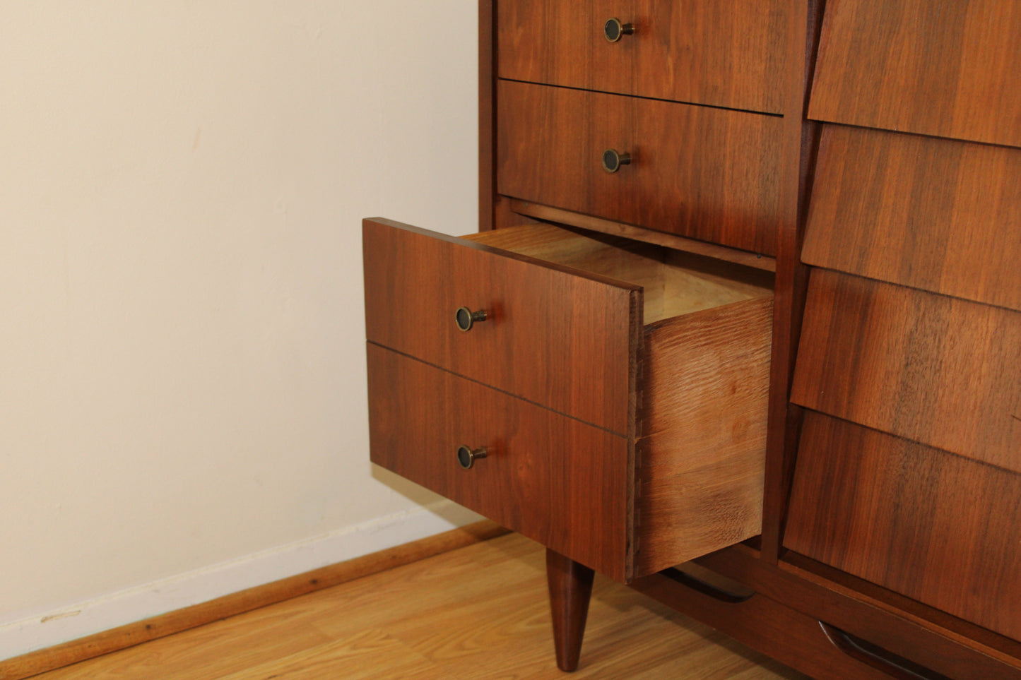 American Modernist 10 Drawer Triple Dresser