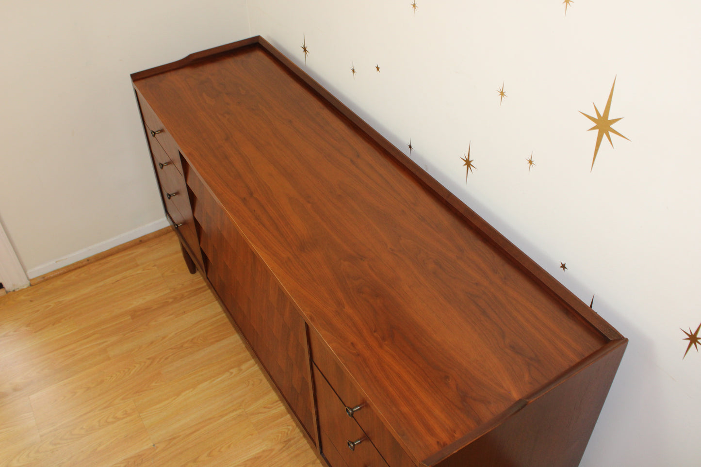 American Modernist 10 Drawer Triple Dresser