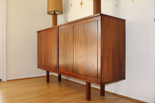 American Modernist Walnut Credenza