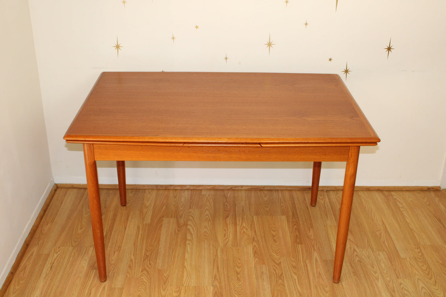 Danish Modern Teak Compact Dining Table w/ Leaves