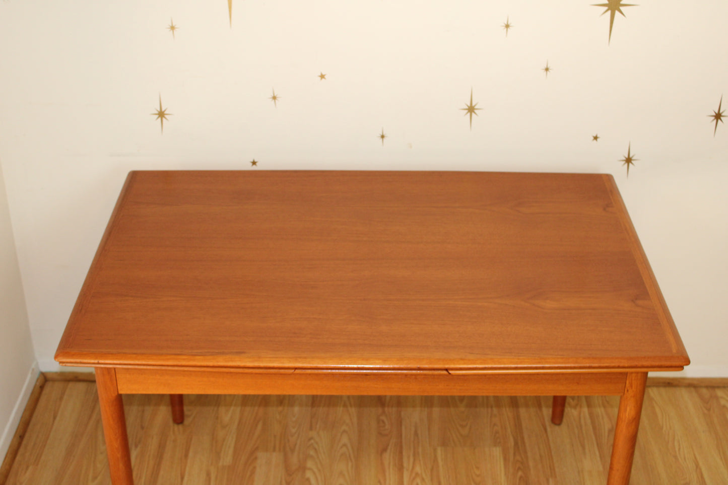 Danish Modern Teak Compact Dining Table w/ Leaves