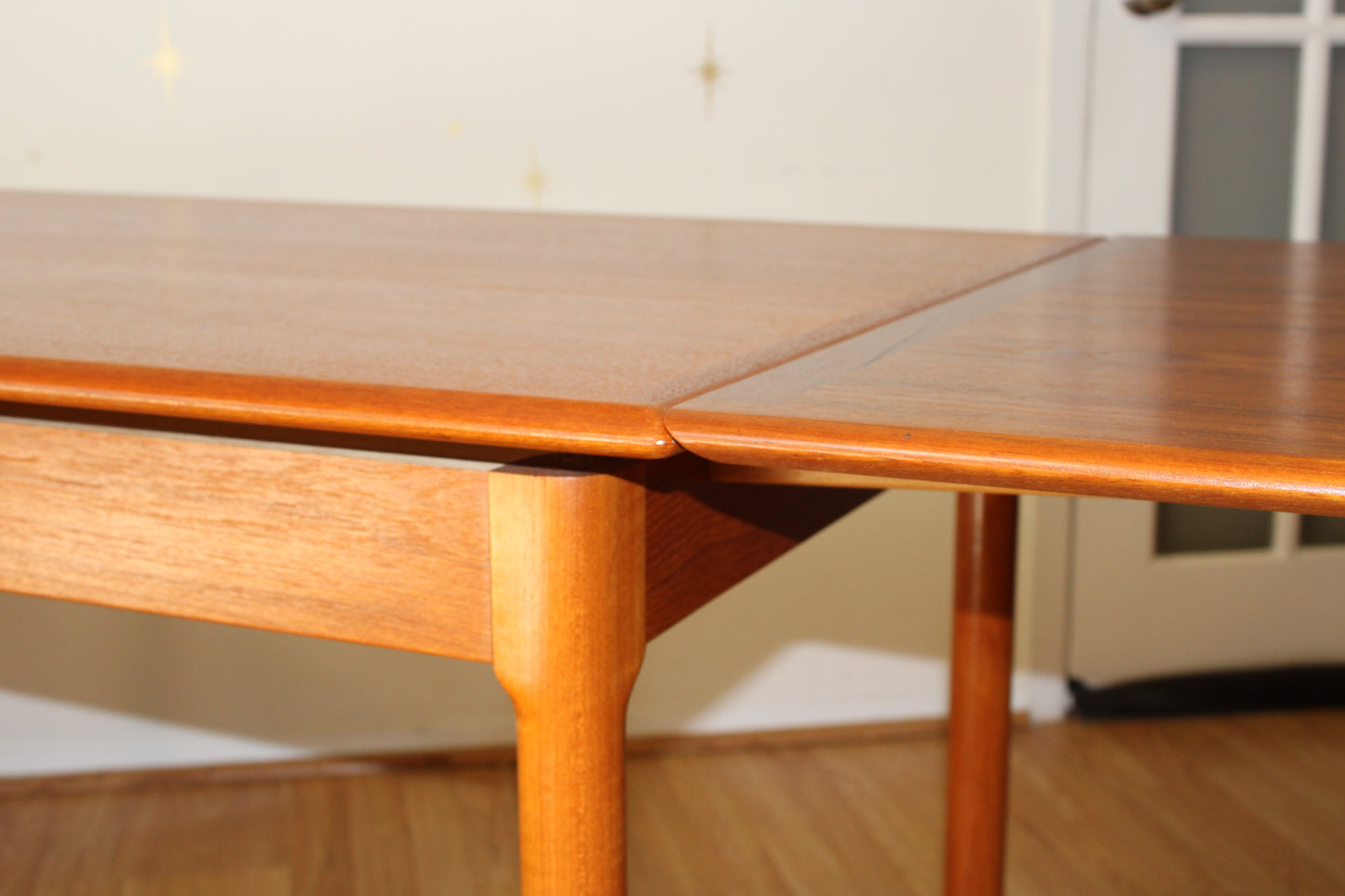 Danish Modern Teak Compact Dining Table w/ Leaves