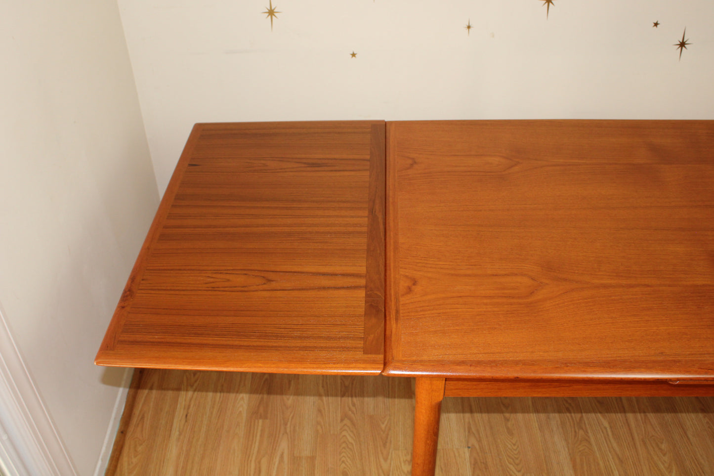 Danish Modern Teak Compact Dining Table w/ Leaves