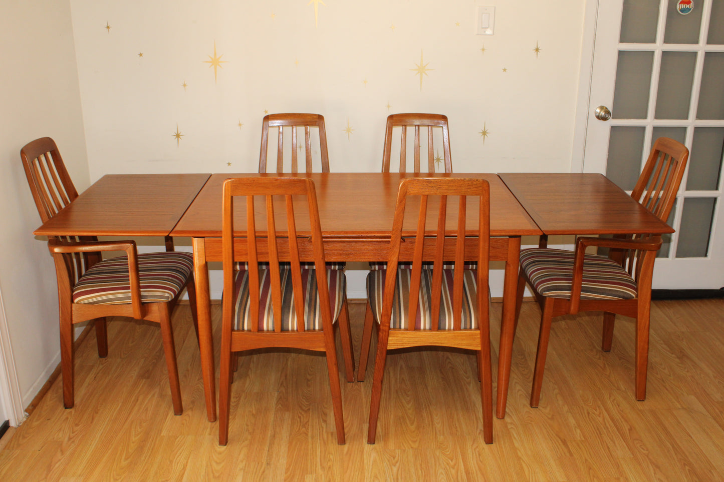 Danish Modern Teak Compact Dining Table w/ Leaves