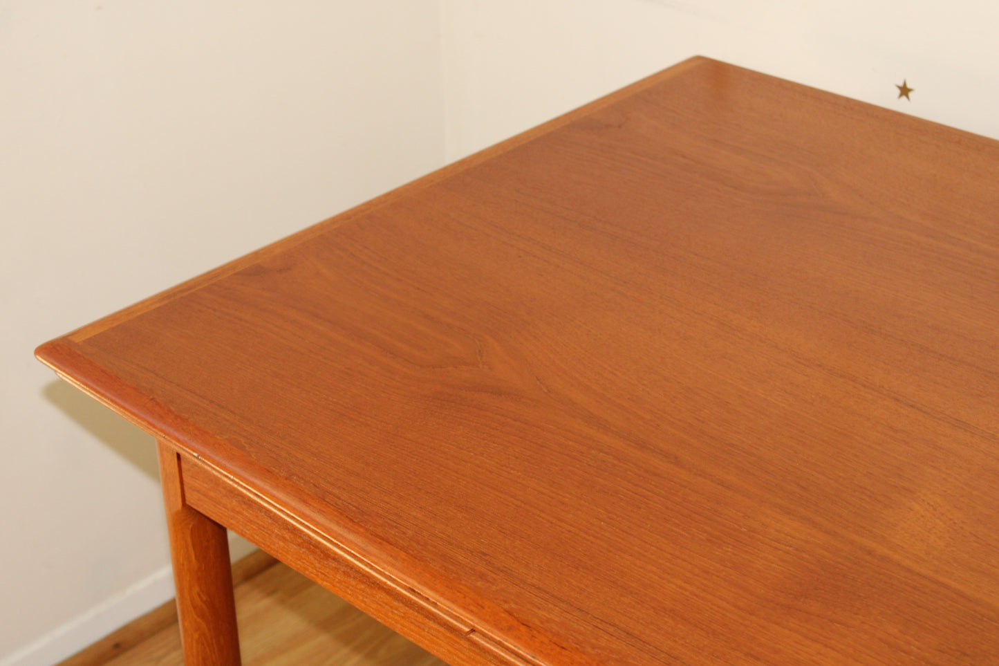 Danish Modern Teak Compact Dining Table w/ Leaves