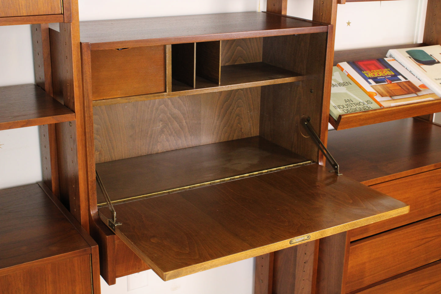 Mid-Century Modern 3-Bay Freestanding Wall Unit/Room Divider