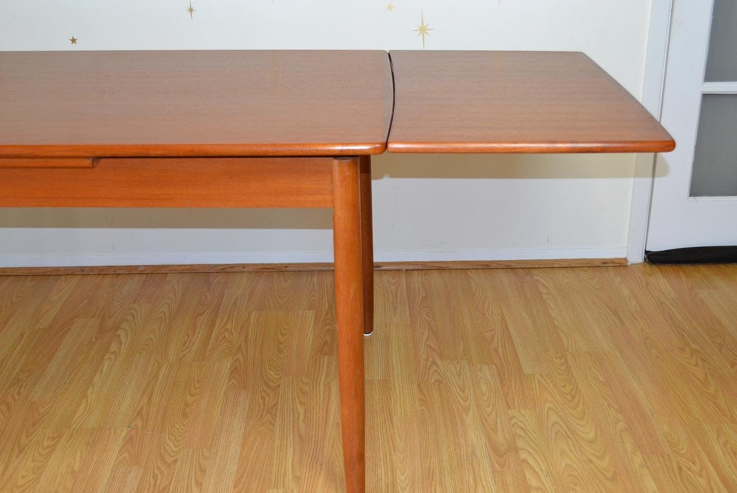 Compact Danish Modern Teak Expandable Dining table