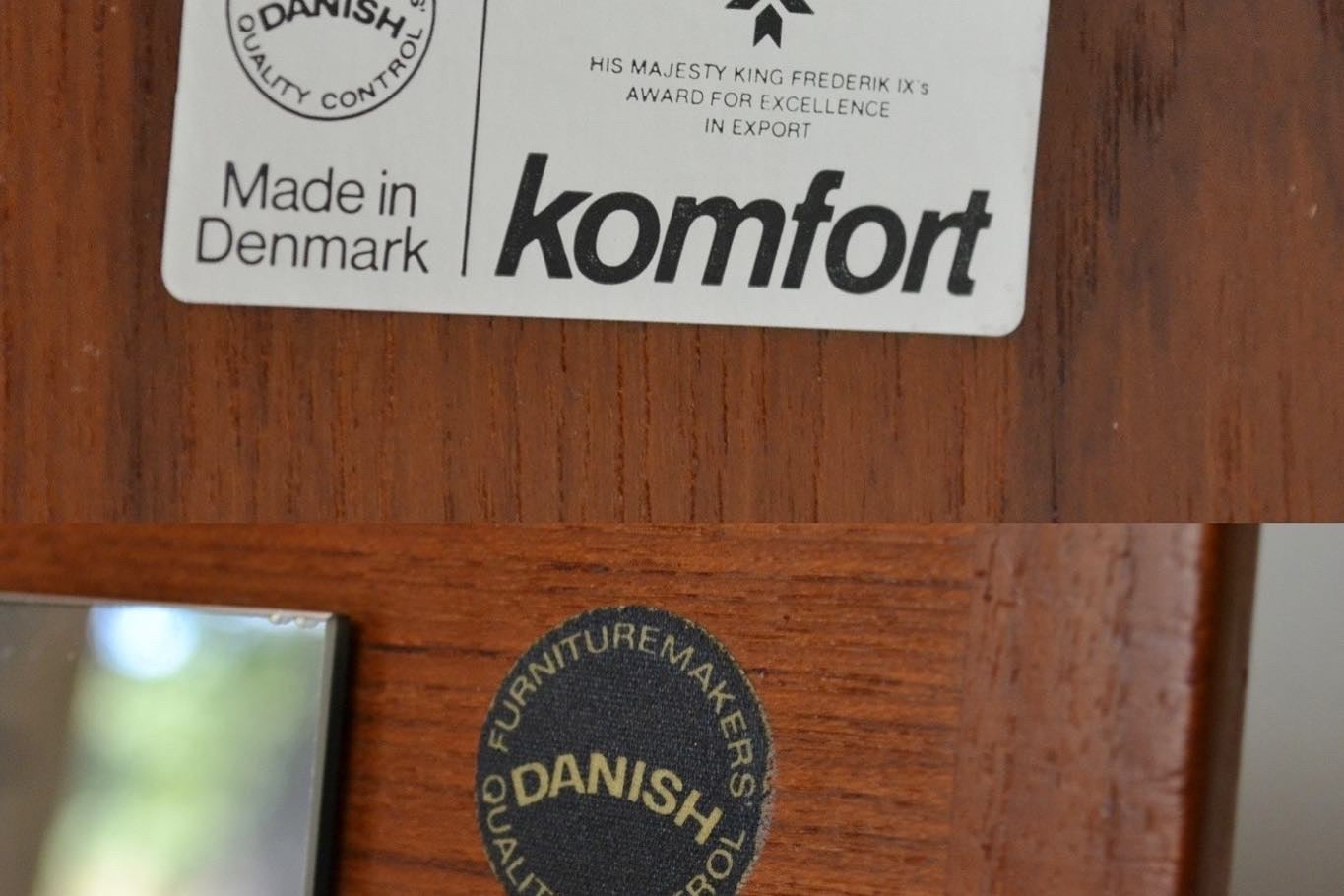 Danish Modern Teak Flip Top Vanity by Komfort