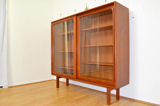 Danish Teak Glass Front Bookcase/Display Cabinet