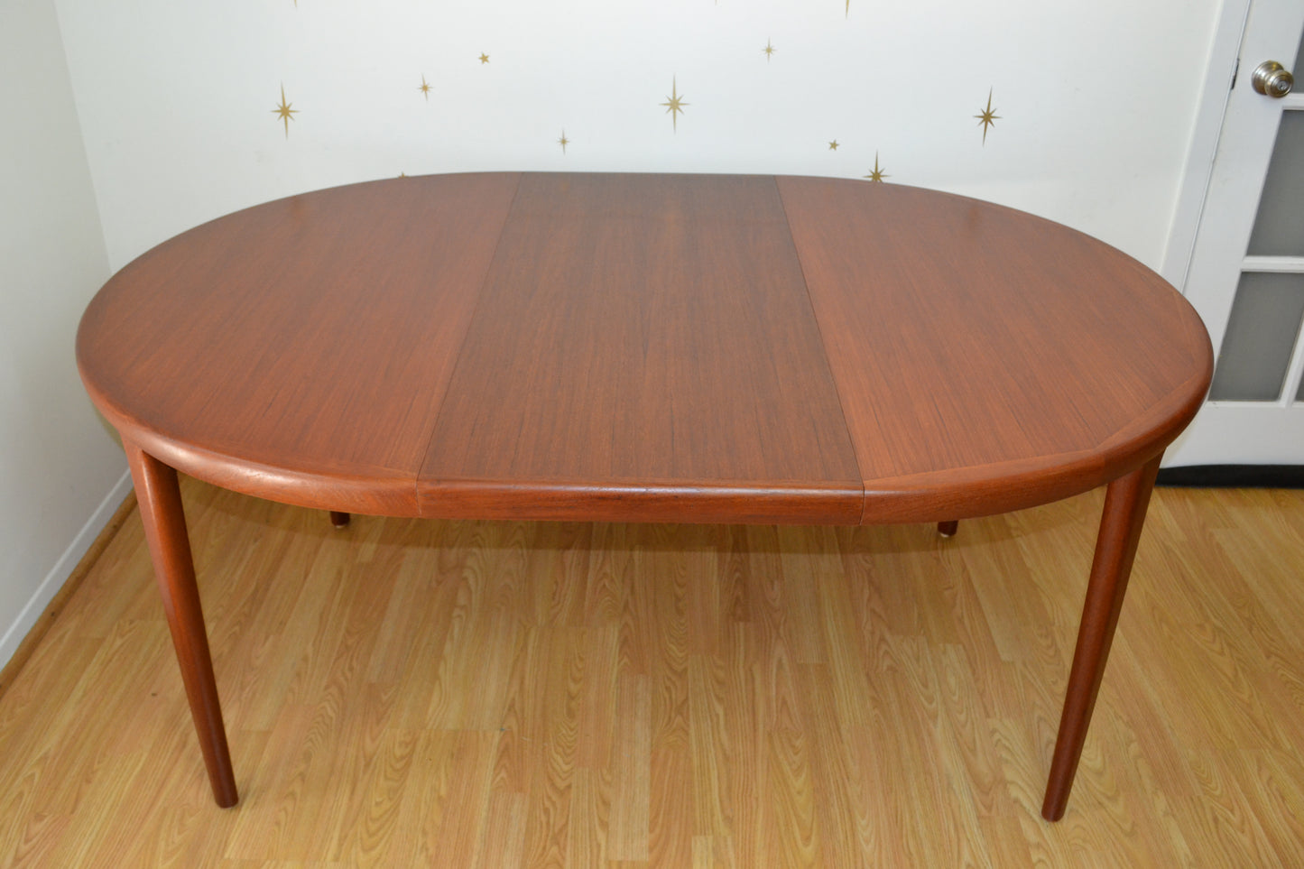 Danish Teak Round to Oval Dining Table V.V.Møbler, Spøttrup