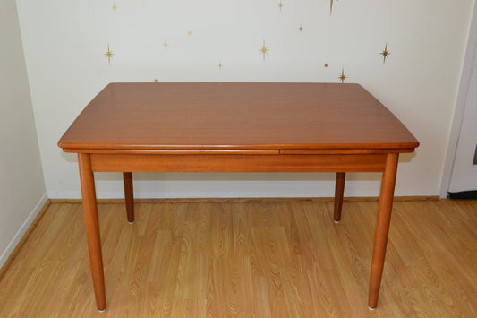 Compact Danish Modern Teak Expandable Dining table